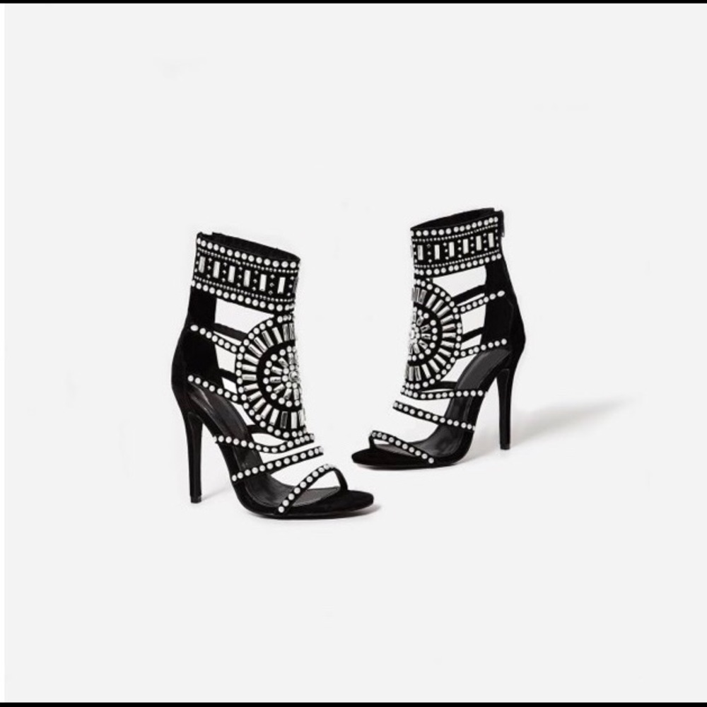Black Embellished Heels